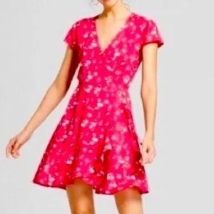 Mossimo Supply Co. pink floral wrap dress